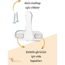 Viselia Beyaz Pencere Emniyet Kilidi Çocuk Hırsız Kilidi Çekmeli Pvc 5 Adet