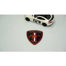 Dk Mustang Koşan At Bagaj Logo Siyah Kırmızı Metal Plaka Arma