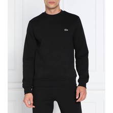 Lacoste Siyah Klasik Fit Erkek Bisiklet Yaka Sweatshirt