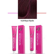 Night Shop 2 Li Set Premium 4.20 Koyu Viyole - Kalıcı Krem Saç Boyası 2 x 50 G Tüp