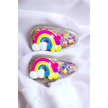 Aymeta 2 Li Pullu Gökkuşaklı Çıt Çıt Çocuk Toka Seti