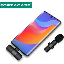 Forzacase Type-C Profesyonel Wireless Kablosuz Yaka Mikrofonu Lavalier - FC100