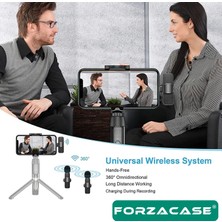 Forzacase Type-C Profesyonel Wireless Kablosuz Yaka Mikrofonu Lavalier - FC100