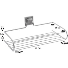 Zensan Krom Kaplamalı Tekli Banyo Rafı Dikdörtgen