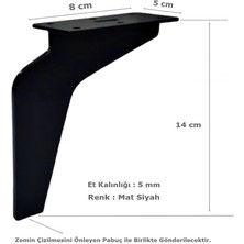 Eym Kartal Ayak Metal 14 cm Mat Siyah Mobilya Koltuk Ayağı