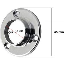 Eym 2 Adet Metali Metal Yuvarlak Dolap Askı Borusu Flanşı Krom