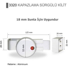 Eym Islak Hacim 18 mm Sunta Için Kabin Alm. Kapazlama Sürgülü Kilit