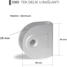 Eym Islak Hacim 18 mm Sunta Wc Kabin Için Alüminyum U Bağlantı