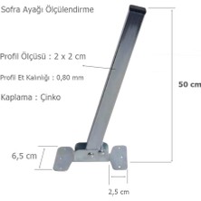 Eym 4 Adet Masa Sehpa Sofra Ayağı Metal Katlanır Ayak 50 cm