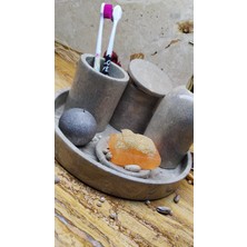 Marble Center Mermer 5 Parça Banyo Seti 5'li Rustik Yeşil