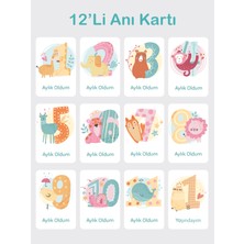 Pixelpare Bebek Anı Kartı, Bebek Aylık Fotoğraf Çekim Kartı, Bebek Fotoğraf Kartı 12'li