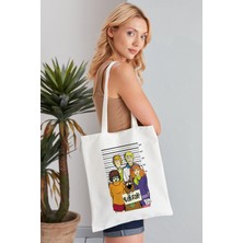 Elimin Ucunda Scooby Doo Model Baskılı Günlük Kullanım Özel Baskı Bez Omuz Çantası Hediyelik Tote Bag