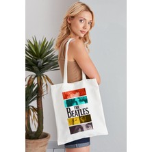 Elimin Ucunda The Beatles Model Baskılı Günlük Kullanım Özel Baskı Bez Omuz Çantası Hediyelik Tote Bag