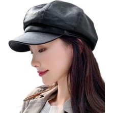 Trenderrs  Vintage Vegan Deri Kasket Şapka