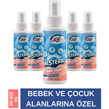 Resteril Hijyen Spreyi Baby&Kids 5X100ml Bebek Biberon Emzik Temizleyici Alkolsüz Dezenfektan Sprey