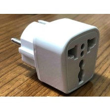 Ata Elektronik Ingiliz Tipi Yurt Dışı Universal Topraklı Priz Dönüştürücü ve Çevirici Güç Adaptörü 10A - 250V - Türkiyede Kullanım İçin - Beyaz Jak