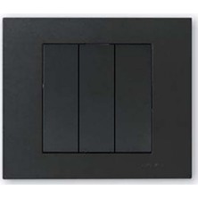 15 Adet Ovivo Grano Siyah Üçlü Anahtar Çerçeve Dahildir 15'li Paket