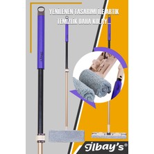 Ilbay's Mikrofiber Teleskopik Klipsli Paspas Mop 360°C Döner Başlık Tüm Yüzeyler Için Ithal