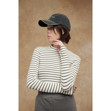 Manuka Parmak Geçirmeli Çizgili Body Vizon