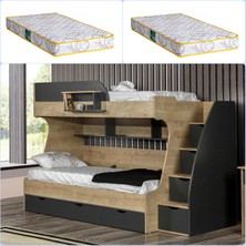 Setay Truva Çekmeceli Ranza + 2 Comfort Yatak