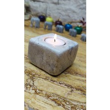 Marble Center Mermer Mumluk Tealigt Traverten 7X7X5CM