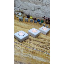 Marble Center Mermer Mumluk Tealigt Traverten 7X7X3CM