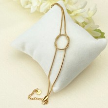 Kyver Düğüm Bileklik Kadın Sonsuzluk Bileklik Kararmaz Çelik Gold 17+5cm