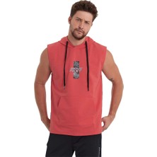 Adams Erkek Kapüşonlu Kanguru Cepli Kolsuz Sweatshirt