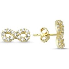 Neva Jewelry Beyaz Taşlı Sonsuzluk Küpe
