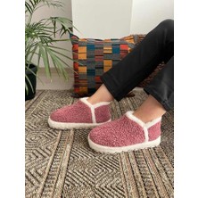 BEHTAH KUNDURA Ultra Hafif Rahat Panduf Kadın Ev Botu Ev Ayakkabısı Sıcak Tutan Kıvırcık