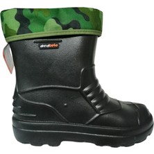 Akınalbella Unisex Siyah Çoraplı Eva Ultra Hafif Poli Taban Kısa Yağmur Çizmesi