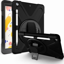 FUJİMAX Apple iPad 9.nesil 10.2 Inç Kılıf Yatay Standlı ve Askılı Military Amazing Defender Zırh Özellikli Kılıf (Model A2602,A2603,A2604)