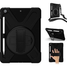 FUJİMAX Apple iPad 9.nesil 10.2 Inç Kılıf Yatay Standlı ve Askılı Military Amazing Defender Zırh Özellikli Kılıf (Model A2602,A2603,A2604)