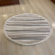 Eko Halı Motto Mot  02  Whıte  Beıge  Yuvarlak  Halı  120*120  cm