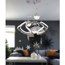 TT Aydınlatma TT307-3TPL-KR Tt Aydınlatma Helezon Modeli Krom 3 Toplu 3 Renk Modüllü Ledli Avize