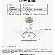 TT Aydınlatma TT307-3TPL-KR Tt Aydınlatma Helezon Modeli Krom 3 Toplu 3 Renk Modüllü Ledli Avize