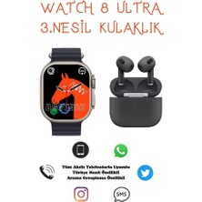 BGG Tech T800  Watch 8 Series Watch 8 Ultra 1.99 Ekran  Ultra Akıllı Saat + 3. Nesil Kablosuz Kulaklık