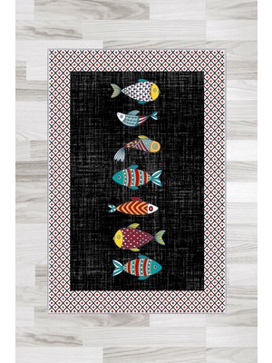 Artizon  Tekstil Artızon Halı ART-M-001 Beyaz Taban Dekoratif Kilim Ince Yıkanabilir Süngerli Dot Taban Salon Halısı