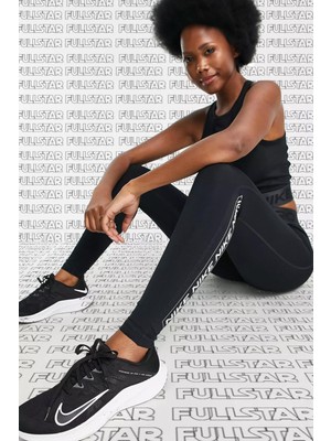 Nike Pro Dri Fit Grappic Leggings Black Toparlaycı Kadın Taytı Siyah