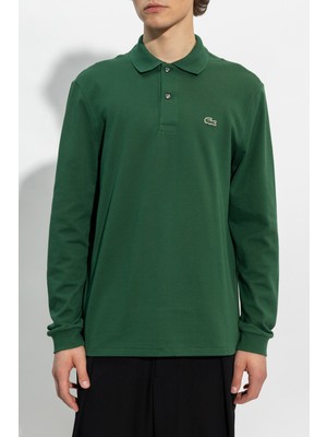 Lacoste Yeşil Klasik Fit Erkek Polo Yaka Uzun Kollu Sweatshirt