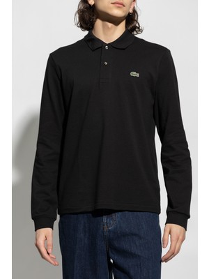 Lacoste Siyah Klasik Fit Erkek Polo Yaka Uzun Kollu Sweatshirt