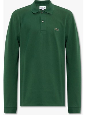 Lacoste Yeşil Klasik Fit Erkek Polo Yaka Uzun Kollu Sweatshirt