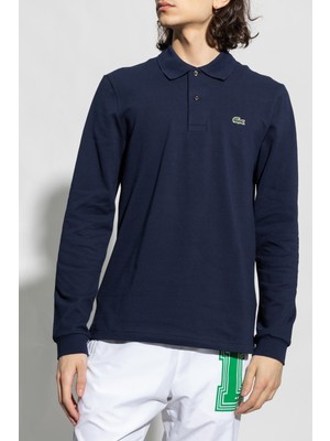 Lacoste Lacivert Klasik Fit Erkek Polo Yaka Uzun Kollu Sweatshirt