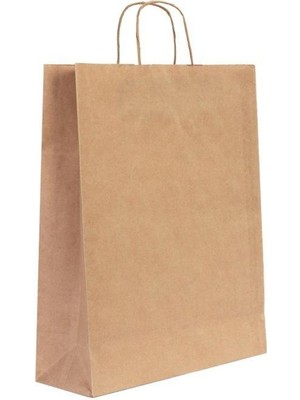 Burgu Saplı Kraft Kağıt Çanta 32x40x12cm