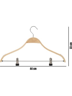 Dekohop Elbise Pantolon Ceket Askısı Ahşap Mandallı Askılık Lamine Ahşap Askı 10 Adet