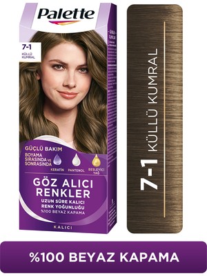 Palette Göz Alıcı Renkler 7-1 Küllü Kumral Pentanol & Besleyici Yağ İçeren Saç Boyası 115 ml