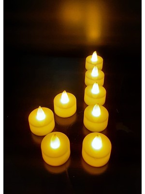 Ddtrend 8 Adet Tealight LED Mum Dumansız Sarı Işık Piller Dahil