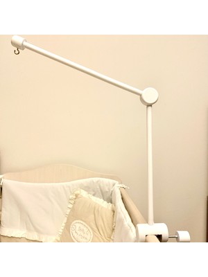 Pikukid Ahşap Dönence Montessori Mobil Askısı Beyaz Renkli (Munari Mobil Hariç)