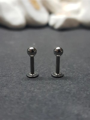 Ares Collection 316L Cerrahi Çelik Gümüş Renk 2li Set Tragus Helix Piercing Lumnos