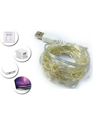 Ddtrend Peri LED Işık Beyaz Renk 5 Metre USB ile Çalışan Çok Amaçlı Dekoratif Aydınlatma